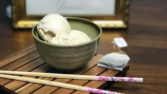 Photograph of Jasmine Tea in bowl with chopsticks