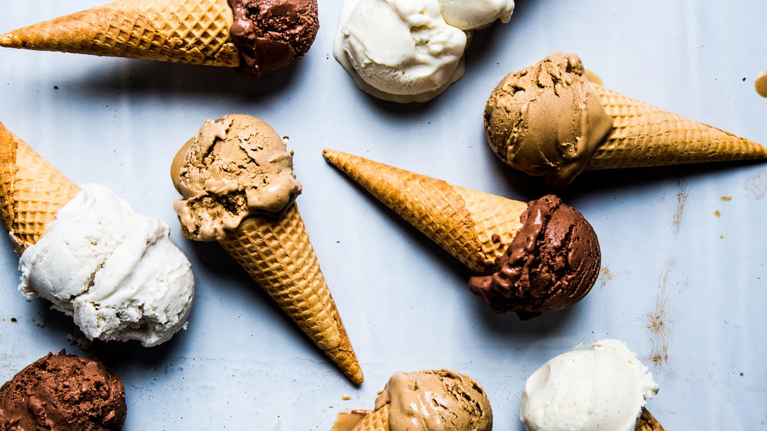 Ice cream in cones 